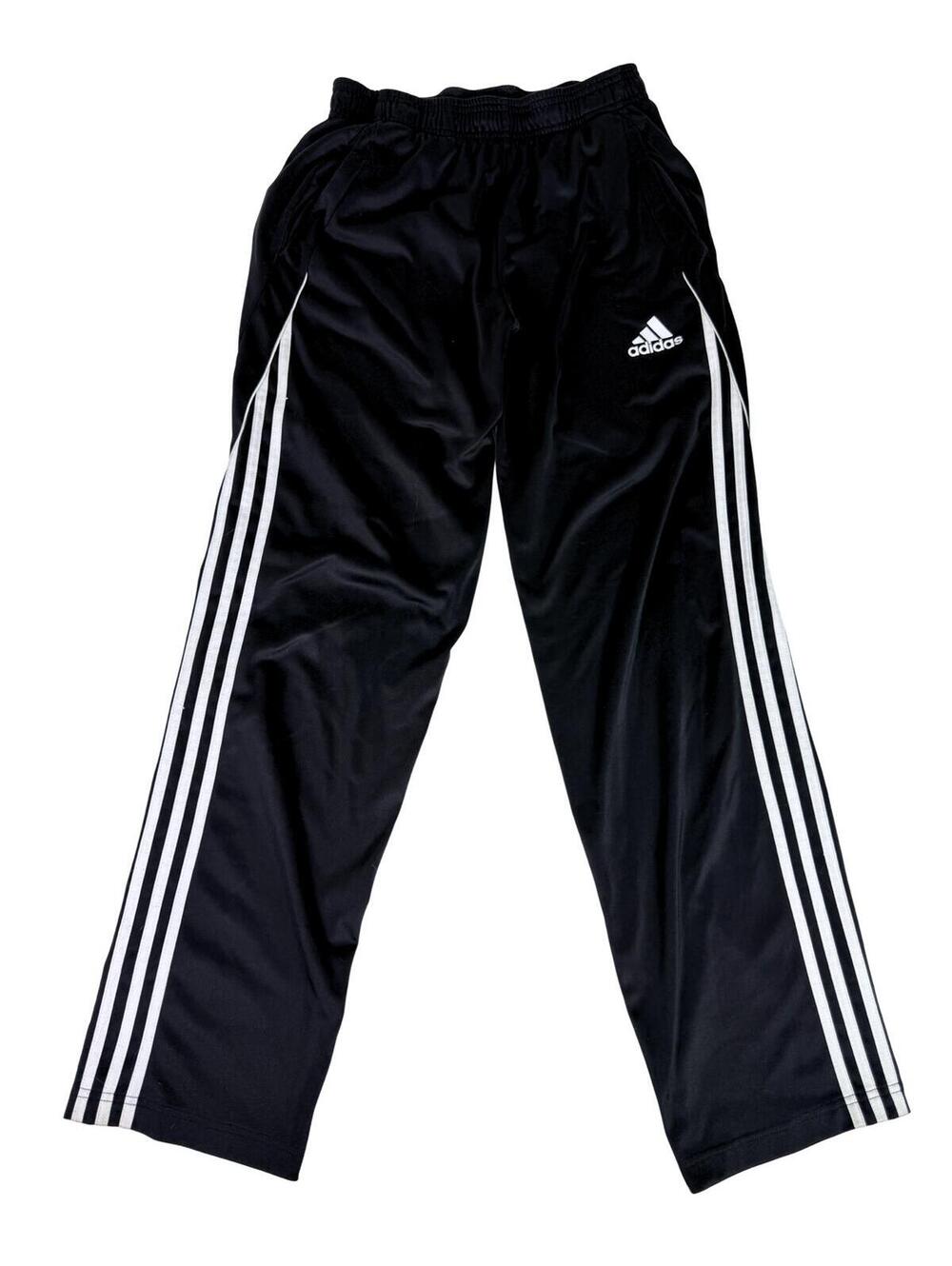Adidas Black 3 Stripe Climalite Track Pants Small